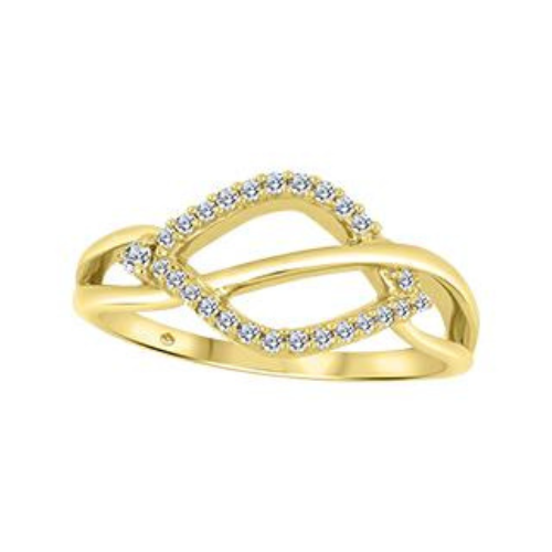 10K Yellow Gold .146ctw Canadian Diamond Twist Ring