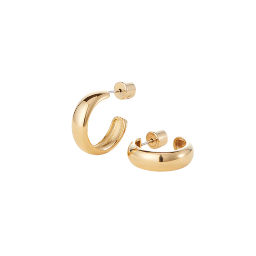 Jenny Bird Staple Hoops Small in High Polish Gold