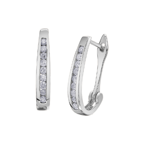 10K White Gold .33ctw Diamond Leverback Earrings