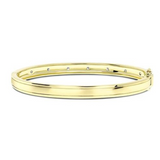 14K Yellow Gold .66ctw Round Brilliant Diamond Bangle with Hinge