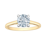 14K Yellow & White Gold 1.05ct Round Brilliant Lab Grown Solitaire