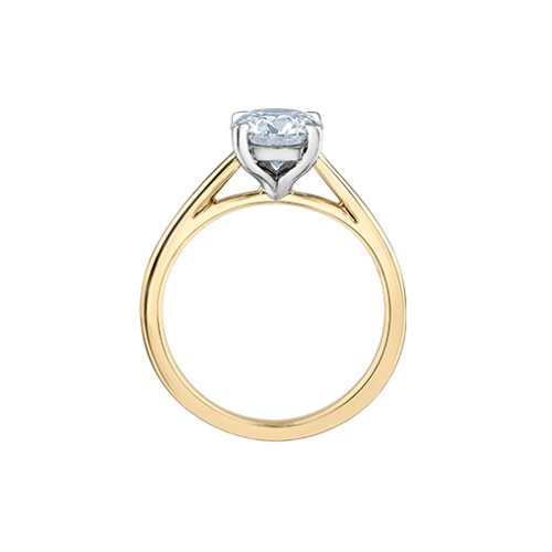 14K Yellow & White Gold 1.05ct Round Brilliant Lab Grown Solitaire