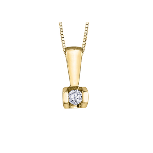 10K Yellow Gold .04ct Diamond Pendant on Chain
