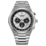 Citizen Zenshin Chrono Watch with Textured White-Silver Dial