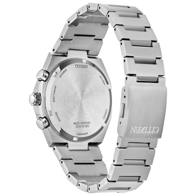 Citizen Zenshin Chrono Watch with Textured White-Silver Dial