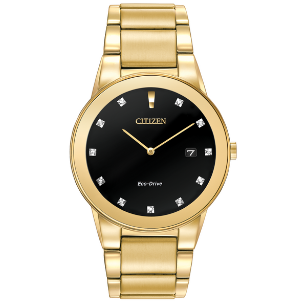Citizen Axoim Watch with Black Dial & Diamond Accents