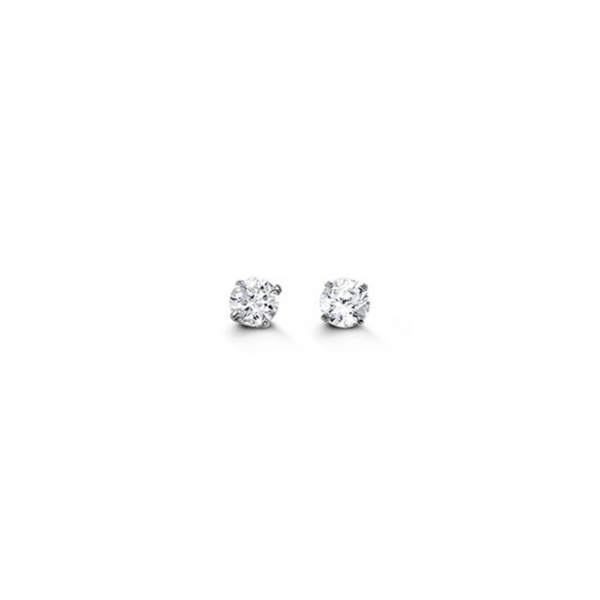 14K White Gold 3mm Cubic Zirconia Studs