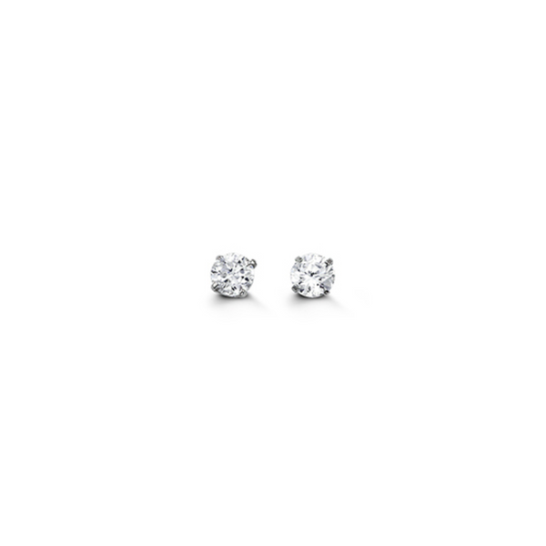 14K White Gold Baby Screwback Cubic Zirconia Studs