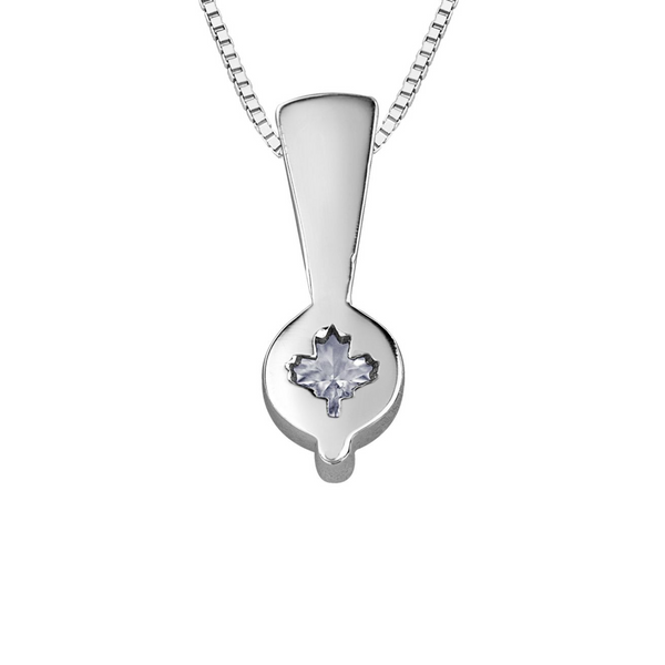 10K White Gold Canadian Diamond Pendant on Chain