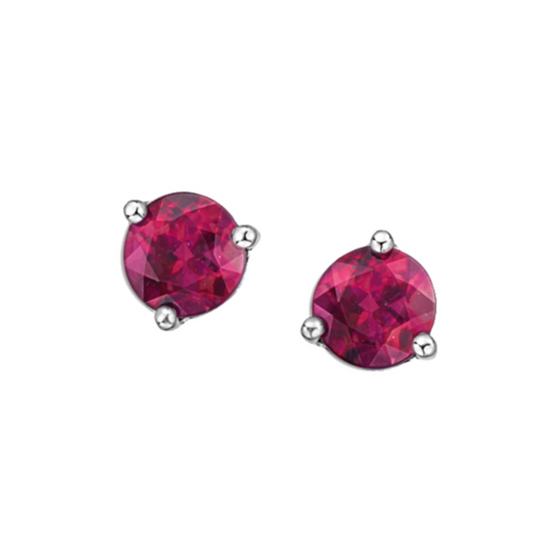 10K White Gold Pink Topaz Studs