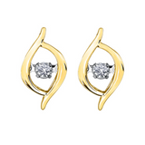 10K Yellow Gold .2ctw Diamond "Pulse" Earrings