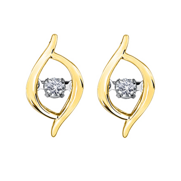 10K Yellow Gold .2ctw Diamond "Pulse" Earrings