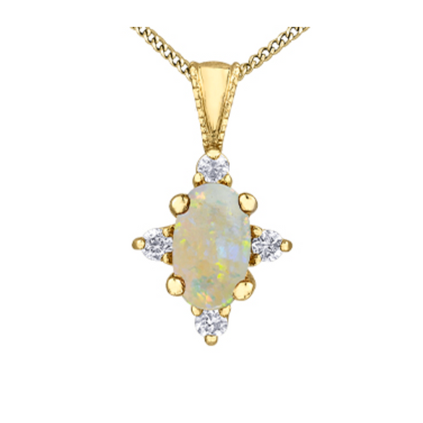 10K Yellow Gold Diamond & Peridot Pendant with Chain
