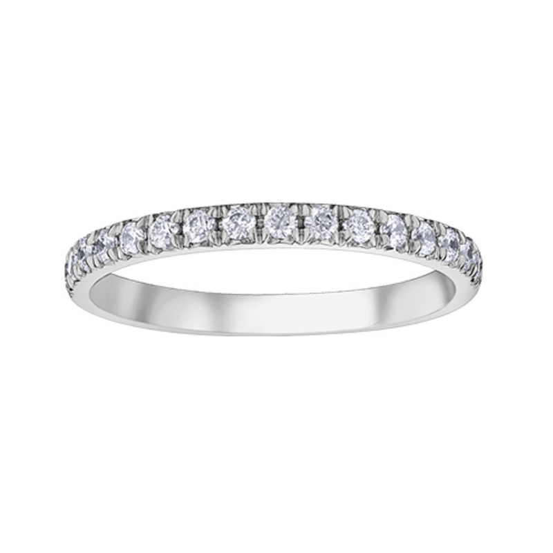14K White Gold .33ctw Pave Diamond Band