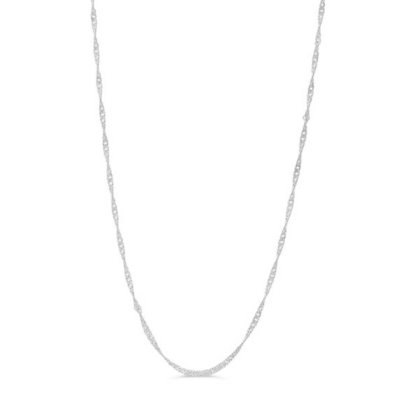 10K White Gold 18/20" Singapore Chain