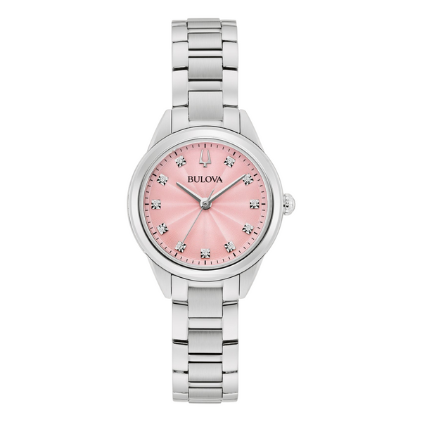 Bulova Sutton Watch with Diamond Accents & Pink Dial