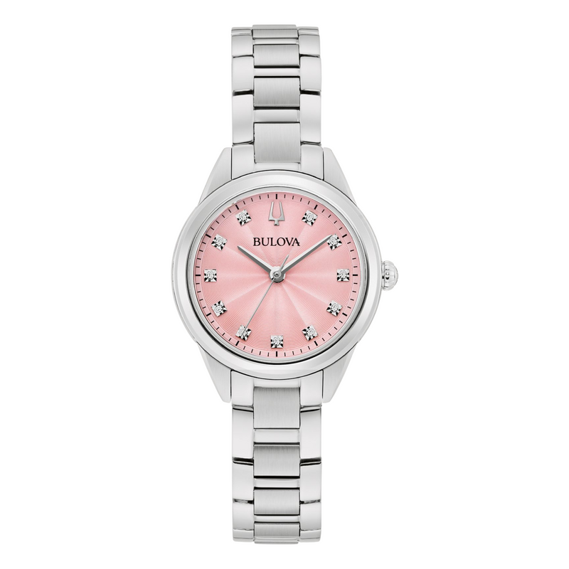Bulova Sutton Watch with Diamond Accents & Pink Dial