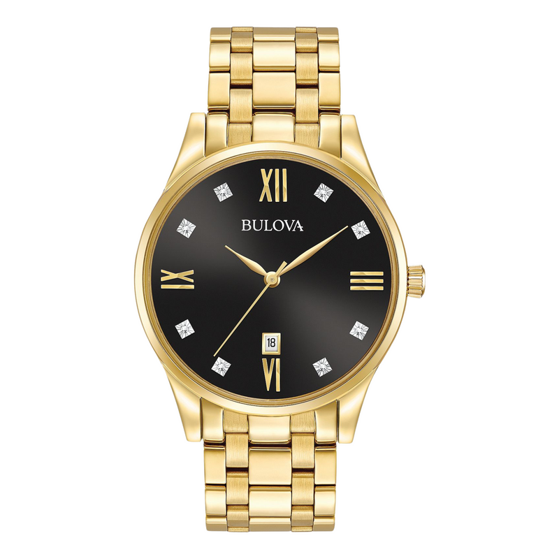 Bulova Diamond Dial Black Dial Watch