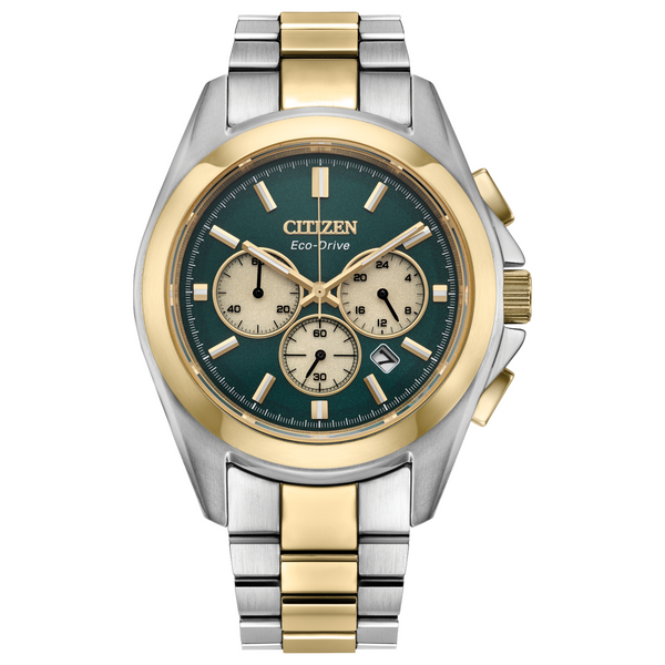 Citizen Sport Luxury Two-Tone Watch with Green Dial