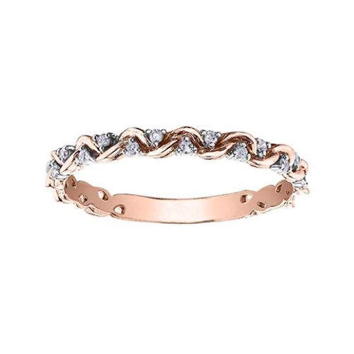 10K Rose Gold Chi Chi Barbed Wire .07ctw Diamond Ring