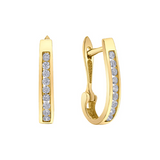10K Yellow Gold .25ctw Diamond Leverback Earrings