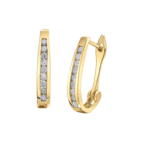 10K Yellow Gold .33ctw Diamond Leverback Earrings
