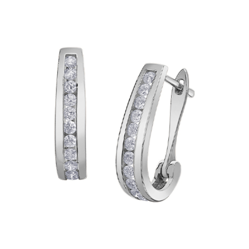 10K White Gold .15ctw Diamond Leverback Earrings