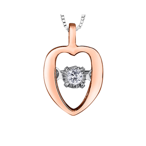 10K Rose Gold .02ct Diamond "Pulse" Pendant on Chain