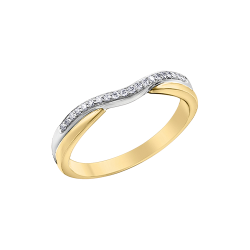 10K Yellow & White Gold .10ctw Diamond Universal Band