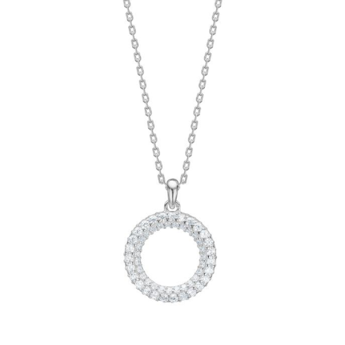 Joanli Nor Rhodium Silver Paula Circle Necklace