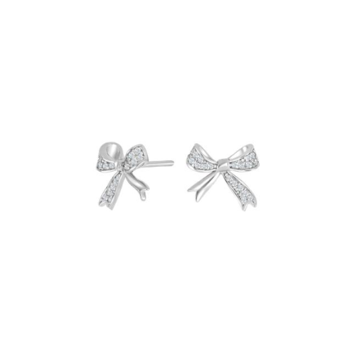 Joanli Nor Rhodium plated Silver Olympia Bow Earrings