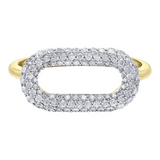 10K Yellow Gold Diamond Paperclip Ring