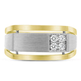 14K Yellow and White Gold .18ctw Diamond Large Ring