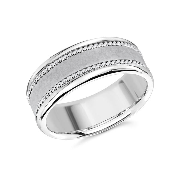 14K White Gold Wedding Band