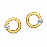 10K Yellow Gold .10ctw Canadian Diamond Open Circle Stud Earrings