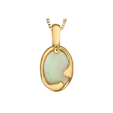 FJ 10K Yellow Gold Oval Pendant with Chain