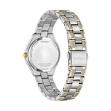 Citizen Eco-Drive Silhouette Crystal Two-Tone Watch with Navy Blue Dial