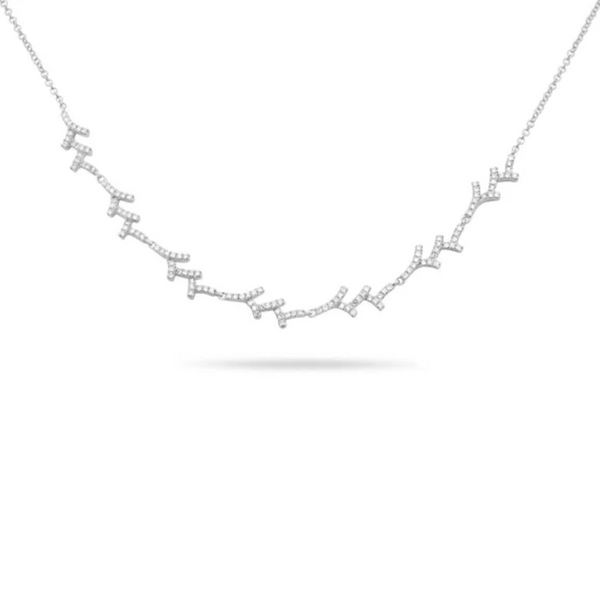 14K White Gold 16/17/18" .34ctw Diamond Antlers Necklace
