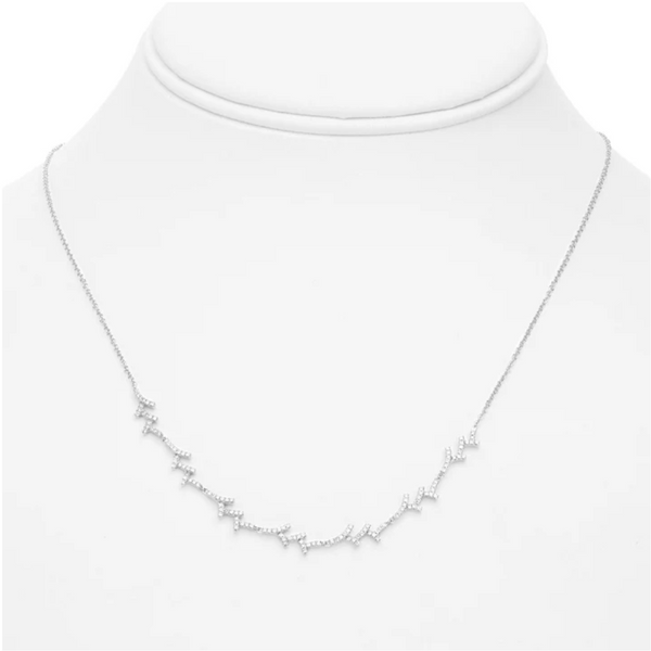 14K White Gold 16/17/18" .34ctw Diamond Antlers Necklace