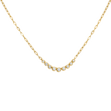 14K Yellow Gold 16/17/18" .25ctw Diamond Bezel set Paperclip Link Necklace