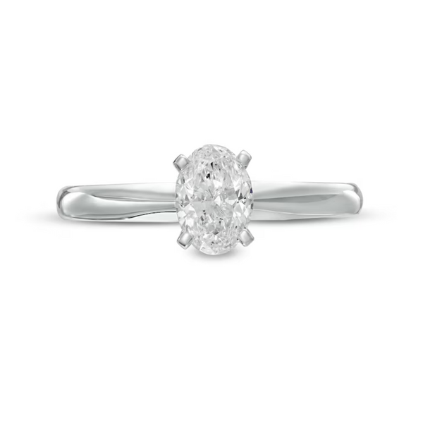 14K White Gold .50ct Oval Canadian Solitaire