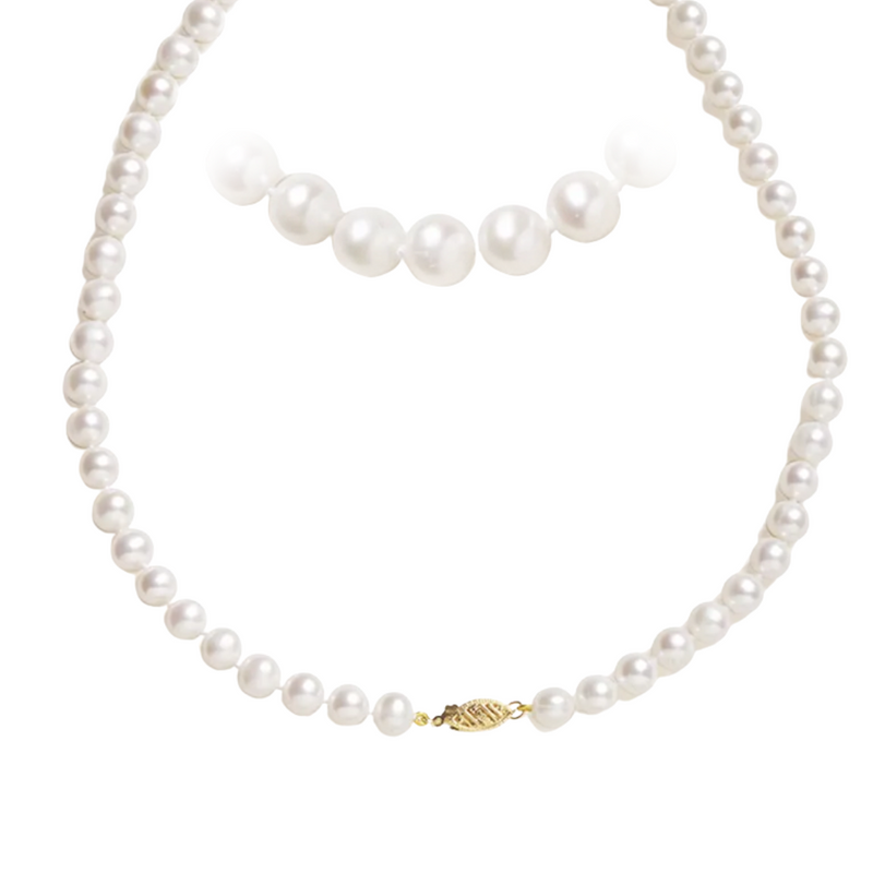 20" Strand of Pearls with 10K Yellow Gold Clasp