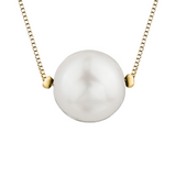 10K Yellow Gold 7mm Single Pearl Necklace