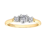 10K Yellow Gold Canadian Diamond Trinity Ring