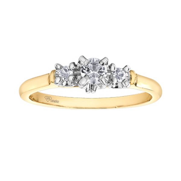10K Yellow Gold Canadian Diamond Trinity Ring