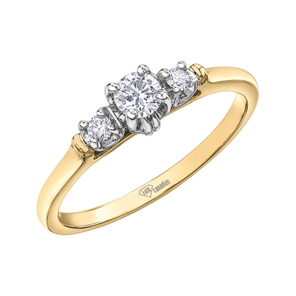 10K Yellow Gold Canadian Diamond Trinity Ring