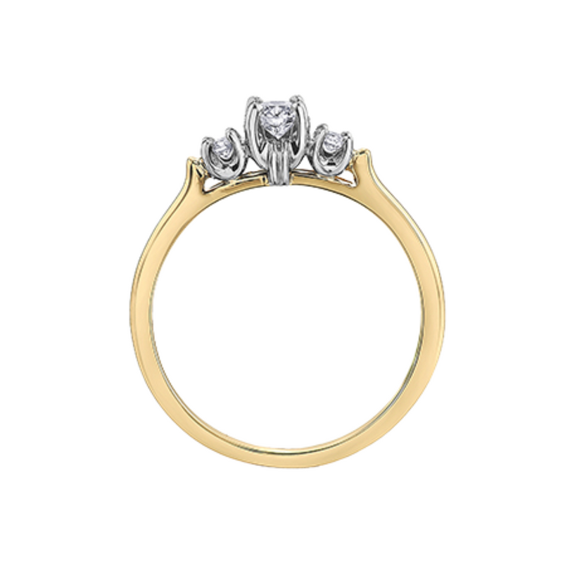 10K Yellow Gold Canadian Diamond Trinity Ring