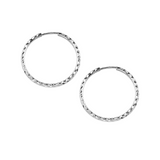 10K White Gold 19mm Diamond Cut Sleepers