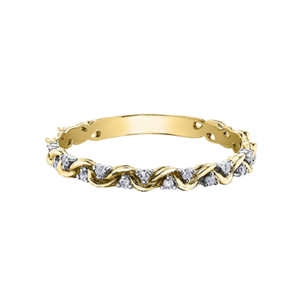 10K Yellow Gold .07ctw Chi Chi Barbed Wire Diamond Ring