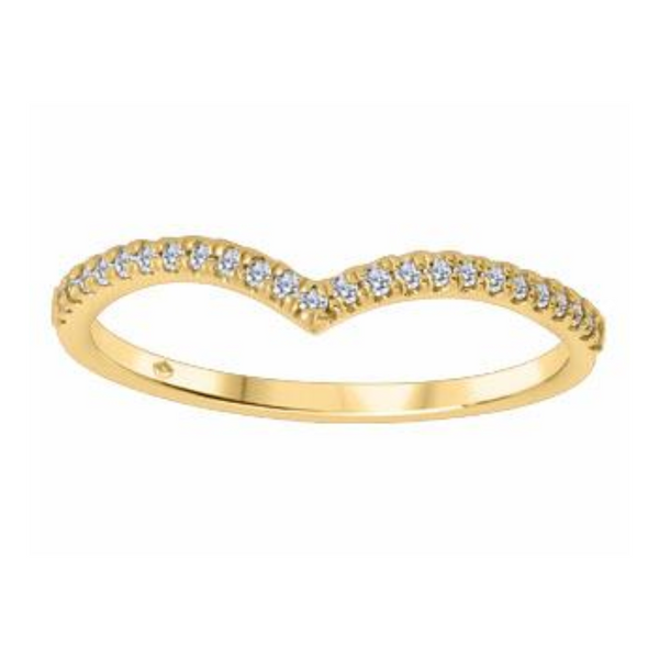 10K Yellow Gold .125ctw Diamond Chevron Band
